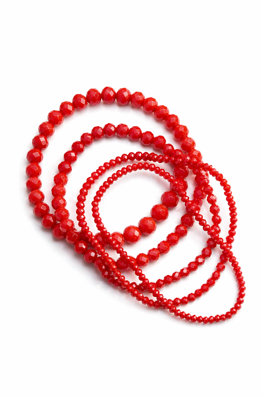 Anna kralenarmband diep rood